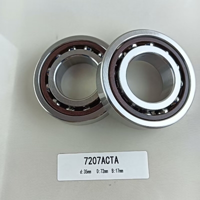 Campioni a sfera angolare di 35*72*17 mm a fila singola 7207AC con angolo di contatto di 25°